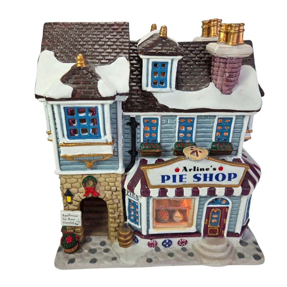 Lemax Plymouth Corners Arlines Pie Shop Lighted Christmas Village House 2002 Vtg